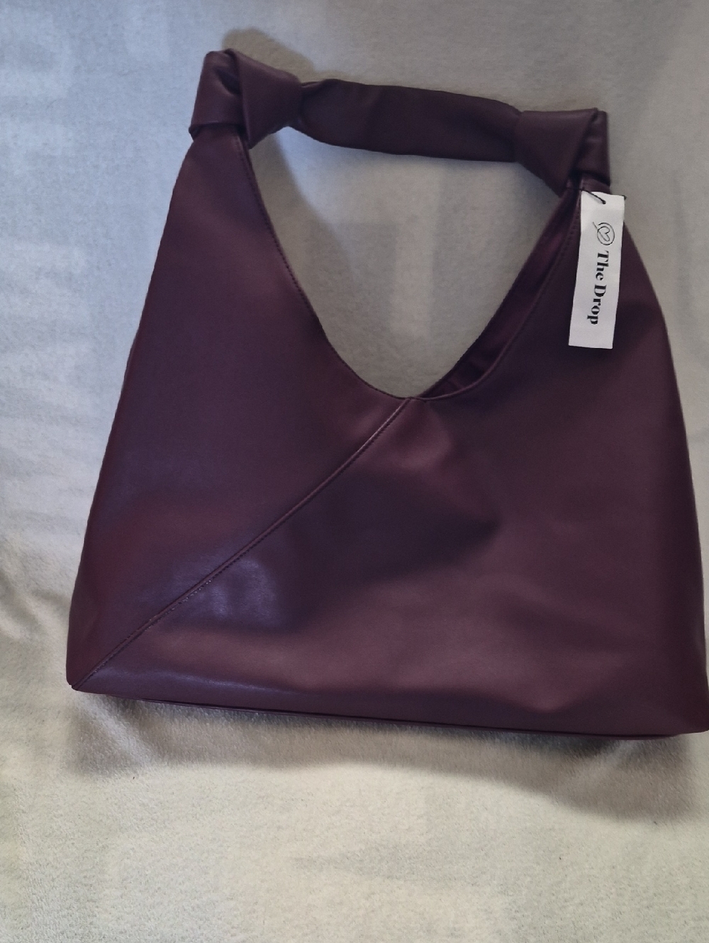 The Drop Knotted-Handle Shoulder Bag in Burgundy NWT